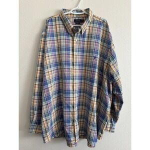 Polo Ralph Lauren Performance Oxford Shirt Men's 4XB Plaid Big & Tall Pony